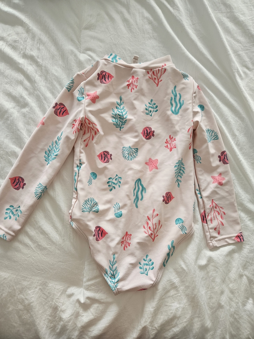 Carter's Girls Pink Floral & Seashell Two-Piece and Rashguard Swimsuits - Picture 3 of 9